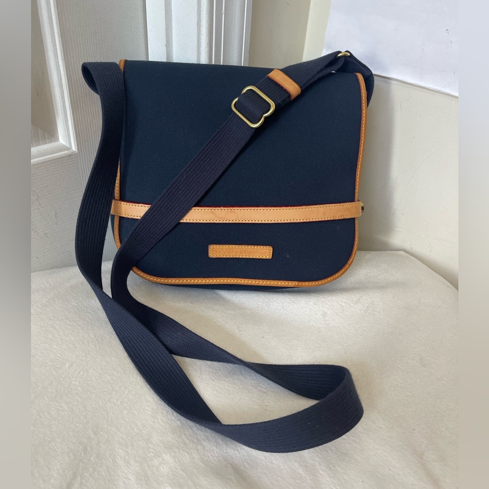 Dooney & Bourke Navy Messenger Bag with Tan Trim EUC - Picture 4 of 15